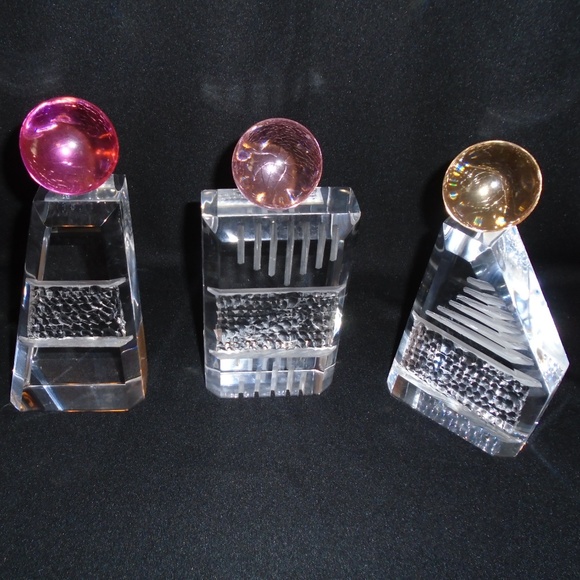 Set of 3 Lucite Sculptures by Shlomi Haziza